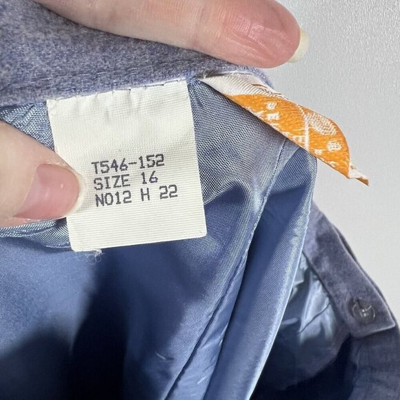 VTG Pendleton Women Solid Blue‎ 100% Wool Straight & Pencil Knee Length Skirt 16 - Picture 7 of 10